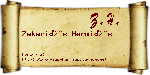 Zakariás Hermiás névjegykártya